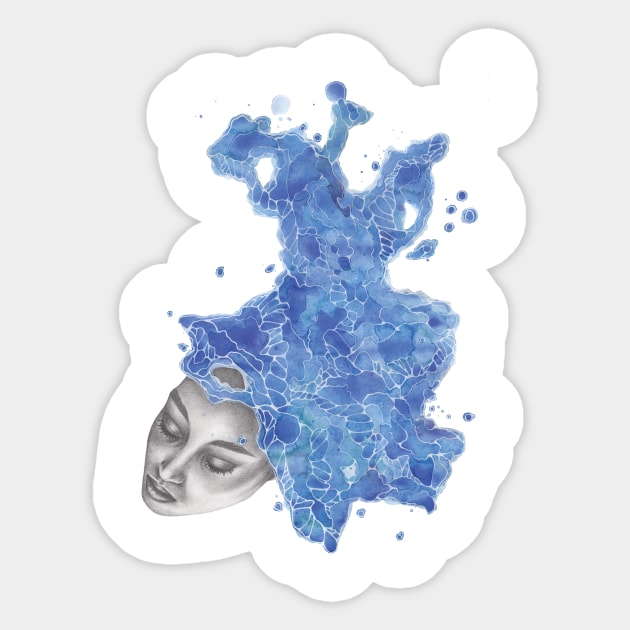 Strange Lady - Blue Sticker by ToothandArrowCo